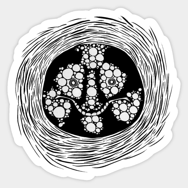 Creepy Spiral Mask Sticker by apokatastasis